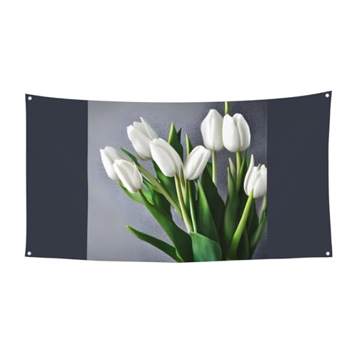 Weiße Tulpen Flowersprint Festliche Party Banner Dekoration Karneval Halloween Indoor und Outdoor Jubiläum Weiße Tulpen Flowersprint Festliche Party Banner Dekoration Karneval Halloween Indoor und Outdoor Jubiläum von YANYU