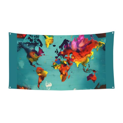 Weltkartendruck Festliche Party Banner Dekoration Karneval Halloween Indoor und Outdoor Jubiläum Weltkartendruck Festliche Party Banner Dekoration Karneval Halloween Indoor und Outdoor Jubiläum von YANYU