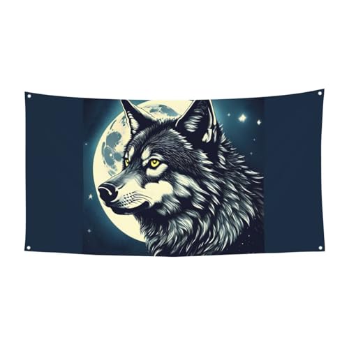 Wolf Nacht Monddruck Festlich Party Banner Dekoration Karneval Halloween Indoor und Outdoor Jubiläum Wolf Nacht Monddruck Festlich Party Banner Dekoration Karneval Halloween Indoor und Outdoor Jubiläum von YANYU