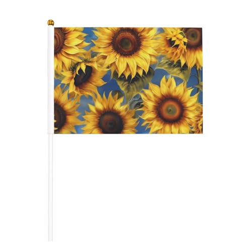 Wunderschöner tragbarer Fahnenmast mit Sonnenblumen-Druck, für Veranstaltungsdekoration, vielseitiger Einsatz, Gruppenaktivitäten von YANYU