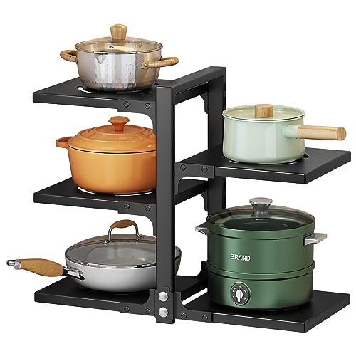 YANYYGu Töpfe und Pfannen Organizer für Schrank, Heavy Duty Topf Pfanne Rack unter Spüle Organizer und Aufbewahrung, Kitchen Cabinet Organizer mit 5 Verstellbaren Ebenen von YANYYGu