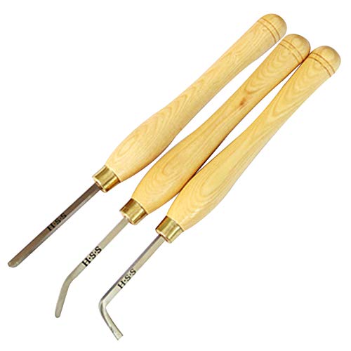 3-Teiligem HSS-Mini Hohl Werkzeug Set Hochgeschwindigkeitsstahl Holzbearbeitung Hollowing Tools Mini Turning Set Holzschnitzwerkzeug-Kit von YAOBAO