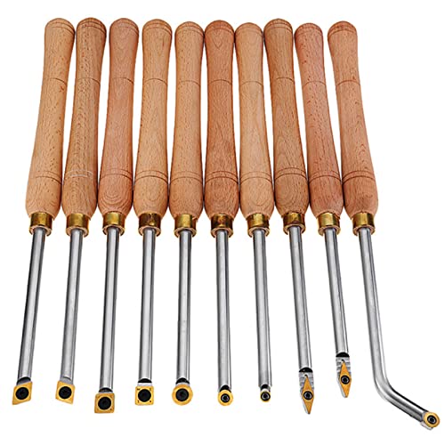 Drechseleisen Hss 10pcs Set,Ausdrehstahl Stemmeisen Holz Drechsel ZubehöRdrechselbeitelsatz Drechseleisen Mit Wendeplatten Drechselwerkzeug ​Stechbeitel Set FüR Holz Holzbeitel Drechseln DrehmeißEl von YAOBAO