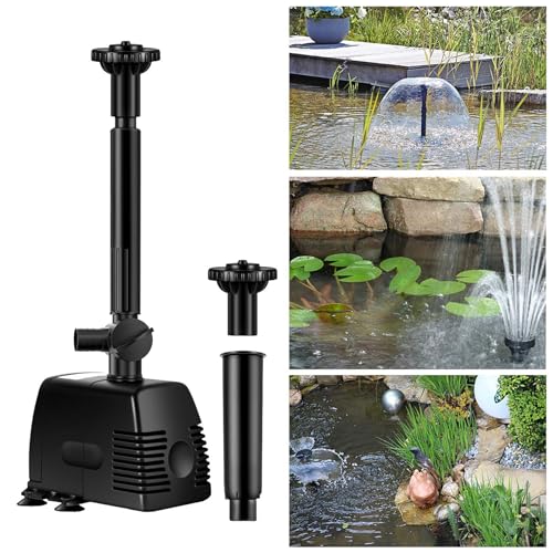 YAOBLUESEA 800L/h 16W Garten Springbrunnenpumpe Teichpumpe Wasserspielpumpe Bachlaufpumpe Wasserpumpe Fontäne von YAOBLUESEA