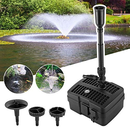 YAOBLUESEA 4 in 1 Teichpumpe Springbrunnenpumpe mit Filter UV-Klärer Wasserspielpumpe Bachlaufpumpe Stromkabel für Garten- und Springbrunnengestaltung（24W） von YAOBLUESEA