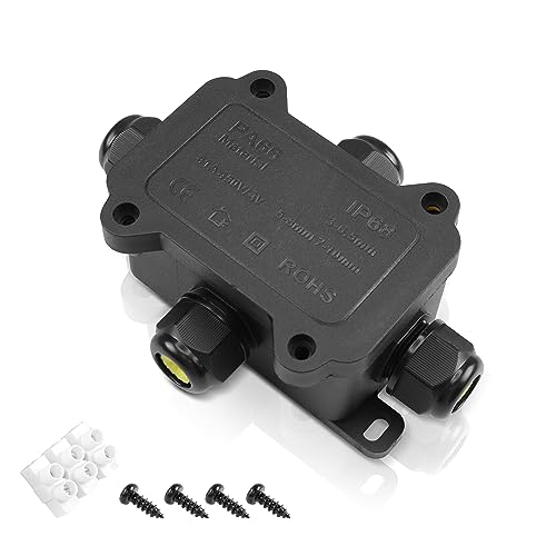 Abzweigdose Wasserdicht IP68 Kabelverbinder Erdkabel Junction Box,Verteilerdose Aufputz,Wasserdichte Verteilerdose 2-4 Wege,Ø4mm-12mm kabel für außen garten outdoor… (0.5-2.5mm ², 4 Ports) von YAODHAOD