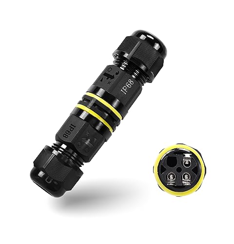 Kabelverbinder Wasserdicht IP68 2-5 Polig für Ø3-11 mm Verbindungsmuffe Erdkabel Abzweigdose,Verteilerdose Außen,Garten Kabelmuffe (Typ I 3 Polig) von YAODHAOD