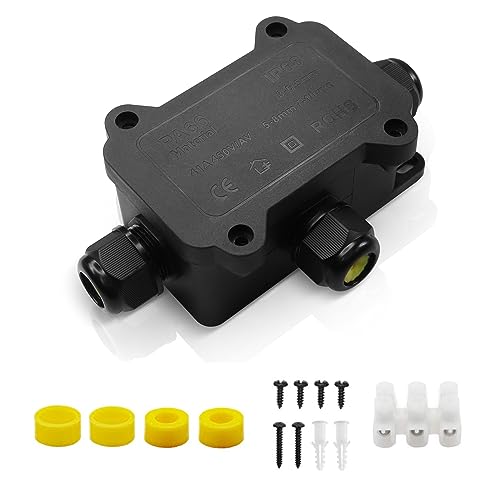 Abzweigdose Wasserdicht IP68 Kabelverbinder Erdkabel Junction Box,Verteilerdose Aufputz,Wasserdichte Verteilerdose 2-4 Wege,Ø5mm-10mm kabel für außen garten outdoor (0.5-2.5mm ², 3 Ports A) von YAODHAOD