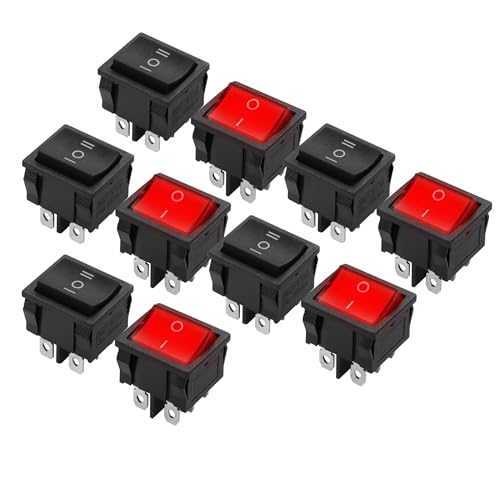 YAODHAOD 10 Pcs Wippschalter 12V 48V 250V 10A Kippschalter 6 Pin 3 Zahnradposition Schwarz und 2 Zahnradposition Red Power Switch für Automobil Haushaltsgerät Industriesteuerung Kippschalter YAODHAOD 10 Pcs Wippschalter 12V 48V 250V 10A Kippschalter 6 Pin 3 Zahnradposition Schwarz und 2 Zahnradposition Red Power Switch für Automobil Haushaltsgerät Industriesteuerung Kippschalter von YAODHAOD
