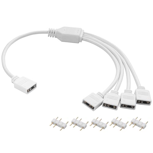 YAODHAOD 12 V 4-polig RGB 5 V 3-polig ARGB Splitter-Kabel & Verlängerungskabel (1-zu-4, ARGB) von YAODHAOD