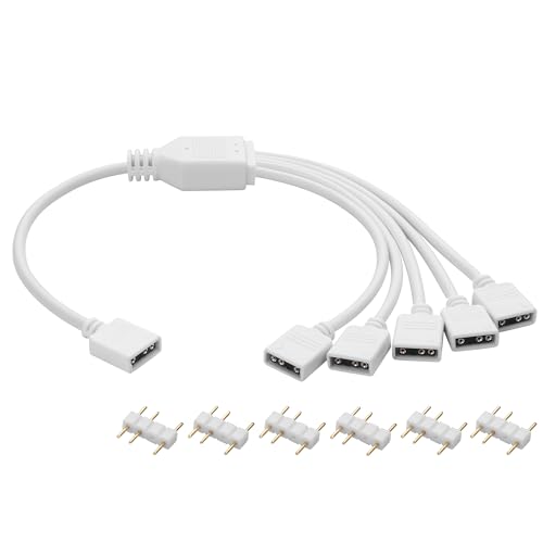 YAODHAOD 12 V 4-polig RGB 5 V 3-polig ARGB Splitter-Kabel & Verlängerungskabel (1-zu-5, RGB) von YAODHAOD