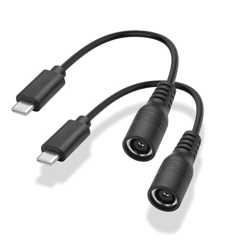 YAODHAOD 2PCS DC8020 auf USB-C Kabel 20CM 100W, eingebauter Chip DC8020 Weiblich auf Typ C Adapter für Jackery 100Plus, 240Plus, 300Plus Solar Panel RV Portable Power Station von YAODHAOD