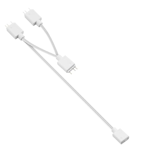YAODHAOD 5 V 3-polig ARGB Splitter-Kabel & Verlängerungskabel，1-zu-3/4/6 Splitter， für CPU-Kühler 5 V Lüfter LED Lichtstreifen (1 zu 3, ARGB weiß) von YAODHAOD