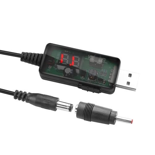 YAODHAOD 5V zu 9V 12V verstellbares USB Kabel USB A zu DC 3513 5521 für Router LED-Atmosphäre-Licht-Wandler-Strom-Hebekabel von YAODHAOD