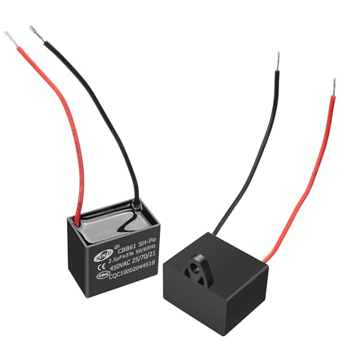 YAODHAOD CBB61 Kondensator 2PCS 2µF - 15µF 450V AC 50/60 Hz keine Polarität Klimaanlage Lüfter Motor Laufkondensator eckenventilator Kondensator (2.5 μF) von YAODHAOD