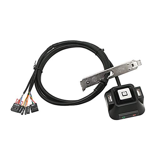 YAODHAOD Desktop-PC-Netzschalter, Chassis-Power-Reset-Schalter mit Zwei USB-Anschlüssen und Audio-Mikrofonanschlüssen, geeignet für Desktop Büro oder Internet-Café… (A) von YAODHAOD