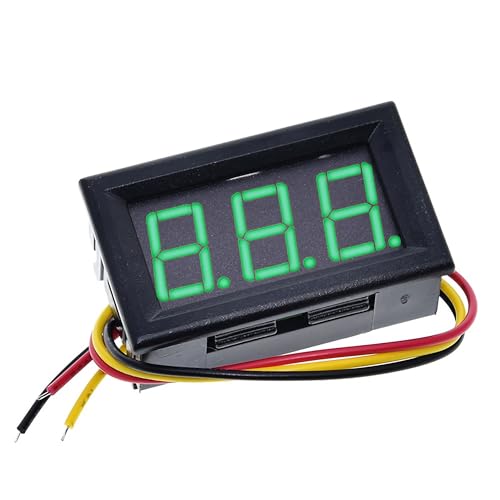 YAODHAOD Digital Voltmeter DC 3-30V,Verpolungsschutz Drähte Spannungsmesser 3-Digit LED Anzeige，Spannungsanzeige für Auto/Motorrad/LKW/Boot (grün) von YAODHAOD