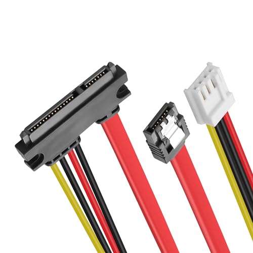 YAODHAOD Festplatte Datenversorgungs-integriertes Kabel, Mini Ph2.0 4Pin Buchse&SATA 3.0 Stecker zu SATA 22Pin (7+15Pin) Datenkabel SATA 3 6Gbit/s von YAODHAOD