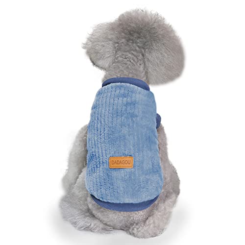 YAODHAOD Hundepullover, Hundekleidung, Plüsch, weich, dick, warm, für Winter, Hunde, Katzen, Blau, Größe 2XL von YAODHAOD