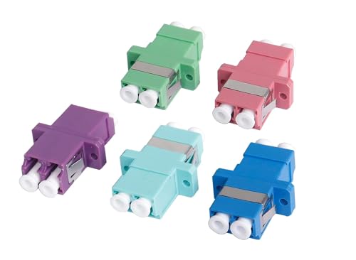 YAODHAOD LC LWL Adapter,5 Pack glasfaser LC Duplex Single Mode Koppler，Sm Lc Verbinder Zu Koppeln zu Glasfaserpaar R- Duplex- Konverter Glasfaseradapter/Adapterstecker 5 Farben von YAODHAOD
