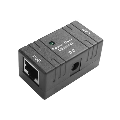 YAODHAOD POE Injector, Power Over Ethernet über Netzteil 12V 24V 48V, Entfernung bis zu 100m, Wandstecker Power über，inklusive 12V DC Kabel (100Mbps/Stil A) von YAODHAOD