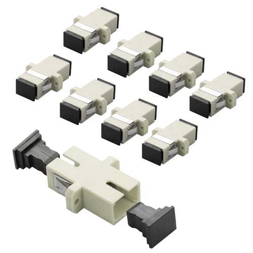 YAODHAOD SC APC LWL Adapter/Kupplung, 10 Stück, SC-SC APC Glasfaser Adapter, APC Simplex Einzelmodus/Multimode, zuverlässige Verbindungen für Hochleistungsnetzwerke (Simplex Multimode, grey) von YAODHAOD