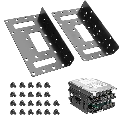 YAODHAOD 2,5 Zoll bis 3,5 Zoll SSD/HDD Montagehalterung, bis zu 4 6,3 cm SSDs Metall-Montagehalterung, interne Festplatten-Montagehalterung für PC/NAS/Server (2 Stück) von YAODHAOD
