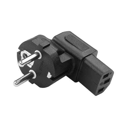 YAODHAOD Schuko Stecker Stromadapter， Schuko auf IEC C13 C5 Adapter Kaltgerätekupplung C13 C5 Kaltgerätestecker Schutzkontakt für Laptop oder C13 Kabel Geräte PS3 PS4 PRO(90° CEE 7 auf C13) von YAODHAOD
