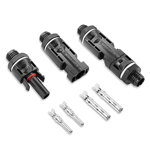 YAODHAOD Solar Connector 2 Pair, IP65 wasserdichter männlicher/weiblicher Solar Power Distribution Box Stecker, für Solar Combiner Box(Stecker, Solar Panel Connector 2 Pair) von YAODHAOD