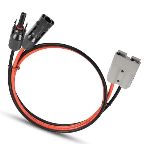 YAODHAOD 4mm ² Solar Panel Kabel Stecker zu 50A Adapter, TÜV zertifiziertes Photovoltaik Kabel mit 50A Stecker, Ziel Null Yeti, tragbares Solargenerator Kraftwerk (6mm², Solar to 50A Stecker 1M) von YAODHAOD