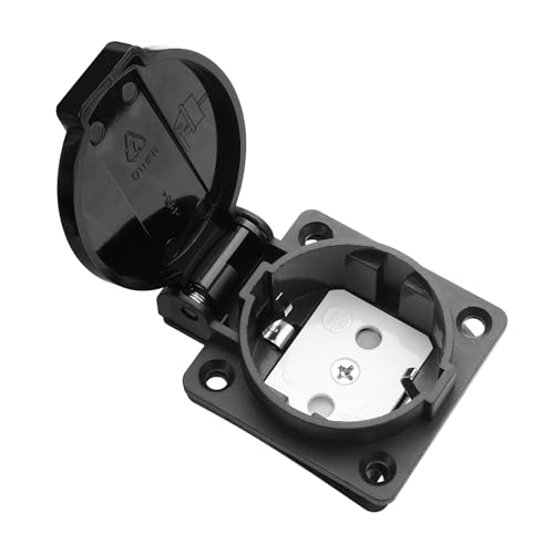 YAODHAOD Steckdose Wasserdicht 50x50mm mit Klappdeckel，IP55 2P＋E Aufputz 250V 16A，für Außenbereich Garten Stromversorgung von Stromfiltern medizinischen Geräten Lichthaltern usw von YAODHAOD
