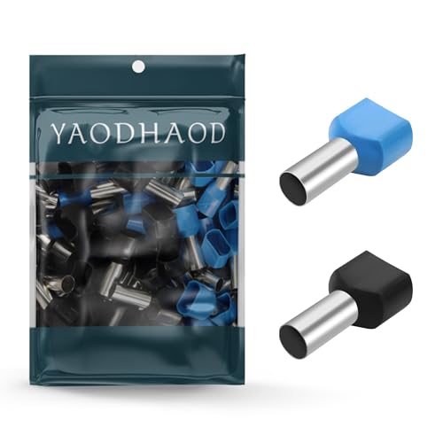 YAODHAOD Twin Aderendhülsen Set 100 Stk,2.5mm² - 16mm²,Purpurkupfer Aderendhülsen Hohe Leitfähigkeit und Korrosionsbeständigkeit (TE10-14: 10mm ²) von YAODHAOD