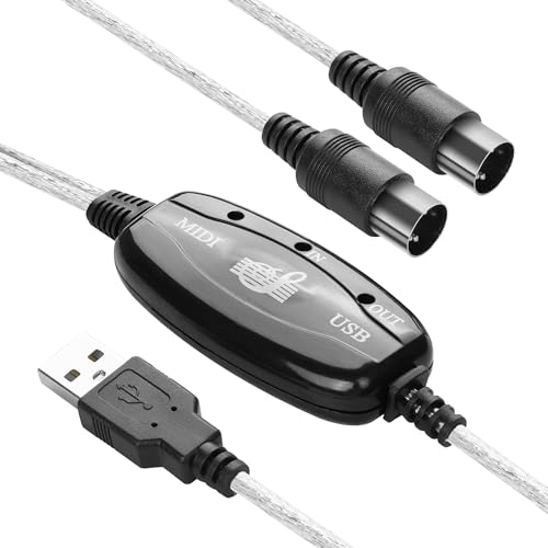 YAODHAOD USB zu MIDI Kabel Konverter 2 in 1 PC zu Synthesizer Music Studio Keyboard Interface Drahtstecker, 5-Pin MIDI zu USB für Musik Keyboard Klavier zu PC Laptop Unterstützung XP/Windows 7/10 YAODHAOD USB zu MIDI Kabel Konverter 2 in 1 PC zu Synthesizer Music Studio Keyboard Interface Drahtstecker, 5-Pin MIDI zu USB für Musik Keyboard Klavier zu PC Laptop Unterstützung XP/Windows 7/10 von YAODHAOD