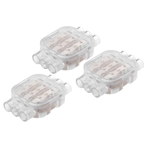 YAODHAOD Verbindungsklemmen Wasserdichter Schnellverbinder 3PCS IP68 0,5 bis 4 mm² 250V 32A Durchgangsverbinder 2-Leiter - 4-Leiter (3-3P) von YAODHAOD