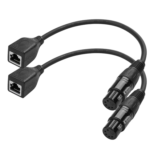 YAODHAOD XLR auf RJ45 Kabel 110 Ohms 30CM 2PCS,DMX Cat5 Ethernet Adapter Konverter DMX Kabel, für Bühne und Studio Verdrahtung, sowie die DMX-CON Controller Serie (XLR-Buchse, 5 PIN) von YAODHAOD
