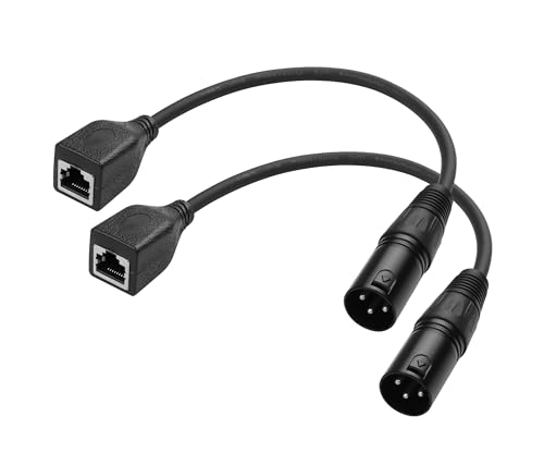 YAODHAOD XLR auf RJ45 Kabel 110 Ohms 30CM 2PCS,DMX Cat5 Ethernet Adapter Konverter DMX Kabel, für Bühne und Studio Verdrahtung, sowie die DMX-CON Controller Serie (XLR Stecker, 3 PIN) von YAODHAOD