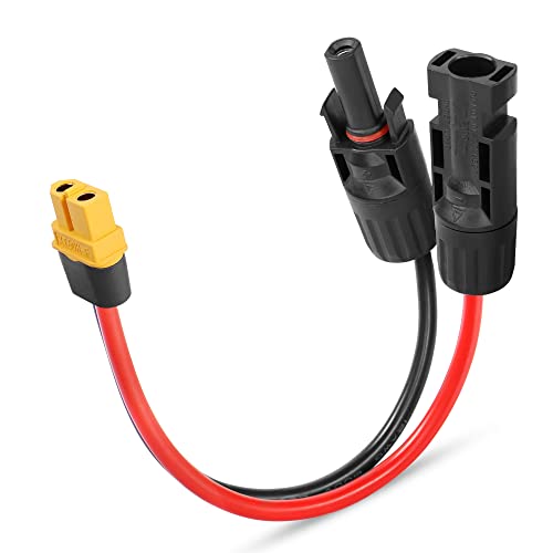 YAODHAOD XT60 Solarkabel，Solarpanel Stecker auf XT60 Adapterkabel, 12AWG 15CM XT60 Stromkabel auf Solarladestecker für tragbares Kraftwerk & Solargenerator Solarpanel(2mm², Solar to XT60 0.15M) von YAODHAOD