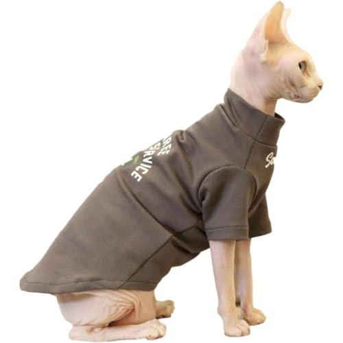 YAOER Haarlose Katze Sphinx Devon Frühling Sommer Baumwolle Dirty Stretch Sweatshirt, Grau, XL YAOER Haarlose Katze Sphinx Devon Frühling Sommer Baumwolle Dirty Stretch Sweatshirt, Grau, XL von YAOER