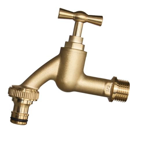 1,27 cm Garten Haus Bewässerung Wasserhahn Single Kaltwasser Mund Haushalt Wasserhahn Outdoor Pool Wasserhahn Kupplung Schlauchadapter Metall Wasserhahn mit Messing Kugelhähnen von YAOGUI