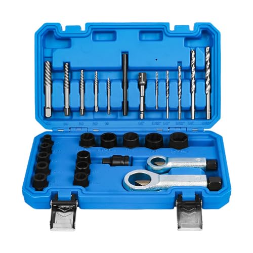 28 Stück beschädigte Bolzenmuttern Schraubenentferner Ausdreher Stecknuss Werkzeug Entferner Set Bolzen Mutter Schraube Entfernung Steckschlüssel Verschiedene Größen für unterschiedliche Bedürfnisse von YAOGUI