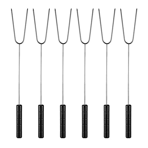6 Stück Grillgabeln Tragbare Grillgabeln Outdoor Werkzeug Form Design Einfache Verwendung und Reinigung Praktische Bratgabeln von YAOGUI