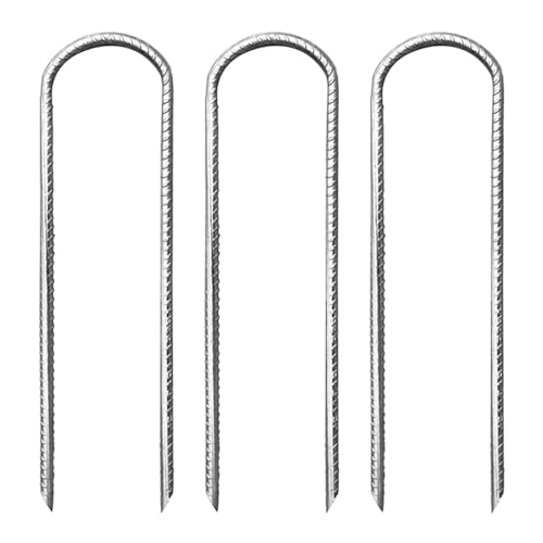 Erdanker aus verzinktem Stahl, L-förmig, Trampolin, Bewehrungsstäbe, Zeltnägel, Gartenpfahl, Zelthering, Zelthering, verzinkter Stahl, Erdanker, 3 Stück von YAOGUI