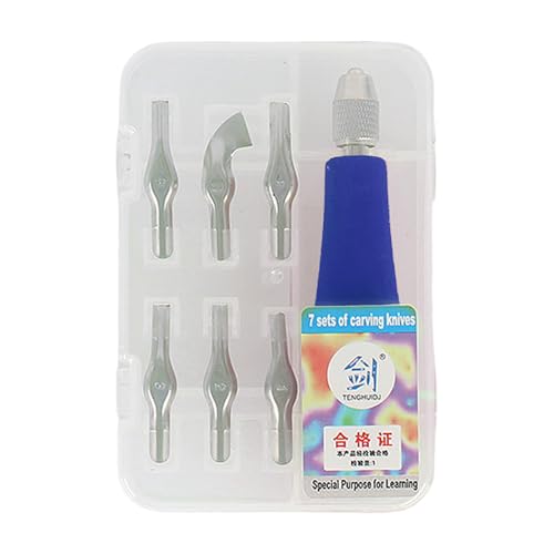 Linocut Cutter Set Mit Verschiedenen Schneidkopfhandwerkslinoleum Cutter Für Gummiblock Stempelschnitzer Blockdruckklassenzimmer Werkzeug von YAOGUI