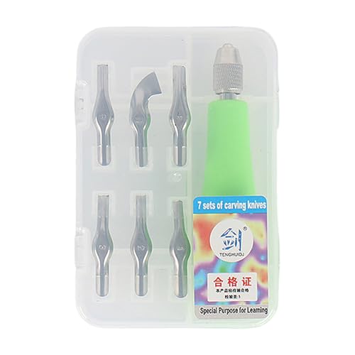 Linocut Cutter Set Mit Verschiedenen Schneidkopfhandwerkslinoleum Cutter Für Gummiblock Stempelschnitzer Blockdruckklassenzimmer Werkzeug von YAOGUI