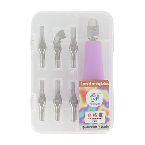 Linocut Cutter Set Mit Verschiedenen Schneidkopfhandwerkslinoleum Cutter Für Gummiblock Stempelschnitzer Blockdruckklassenzimmer Werkzeug von YAOGUI
