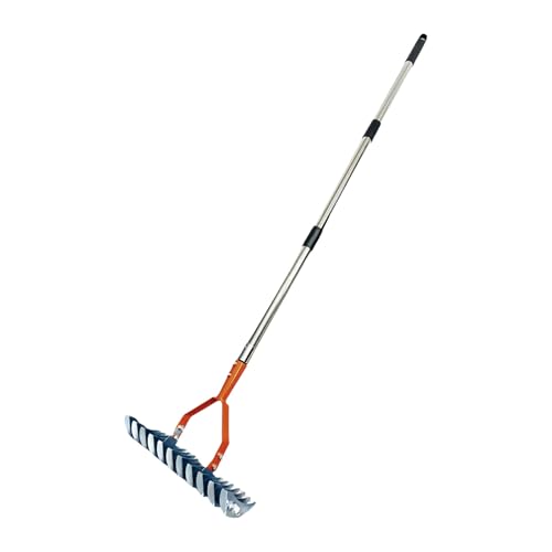 Rechen mit mehreren Abschnitten, 170 cm, Edelstahlzinken, Outdoor-Garten-Werkzeug für Rasenreinigung und Schmutz, manuelles Dethatcher-Werkzeug von YAOGUI