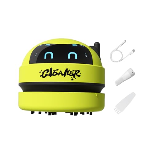 Roboter-Design, Desktop-Reiniger, wiederaufladbar über USB, für Zuhause, Büro, Auto, mit LED-Display, abnehmbare Düse, 500 Minuten Betrieb, USB-wiederaufladbarer Auto-Staubsauger von YAOGUI