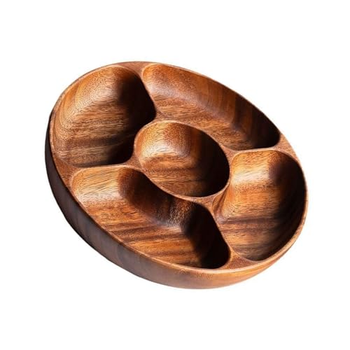 Runde Geteilte Portionen Tablett Holz Nusshalter Servieren Geschirr Getrockneter Obstschalen Vorspeisen Tablett Schale Schale Leicht Zu Reinigen Runde Geteilte Portionen Tablett Holz Nusshalter Servieren Geschirr Getrockneter Obstschalen Vorspeisen Tablett Schale Schale Leicht Zu Reinigen von YAOGUI