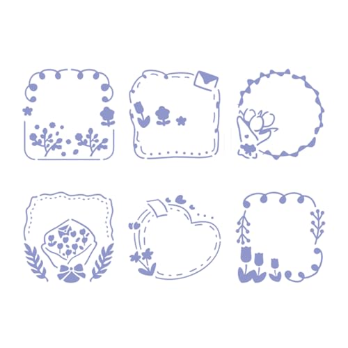 Schablonen für Blumenmalerei, ausgehöhlte Blumenschablonen, Tagebuch, Basteln für Scrapbooking, Blumenmalerei, Tagebuch, Blume, 6 Stück von YAOGUI