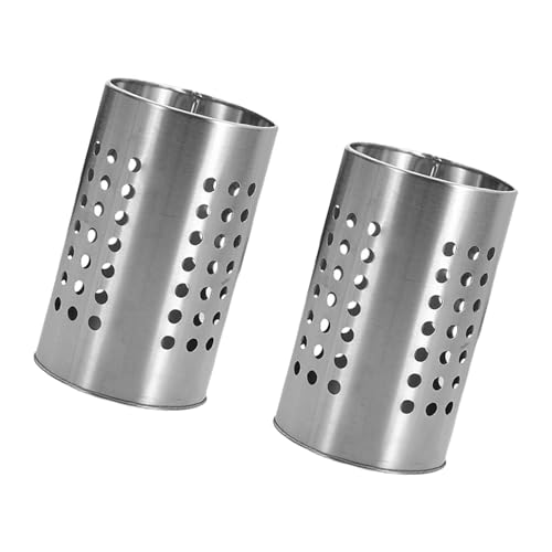 Set Von 2 Edelstahl Küchenutensilienhalter Zylindrischer Besteckhalter Für Löffel Spatel Cutter Fork Organisation von YAOGUI